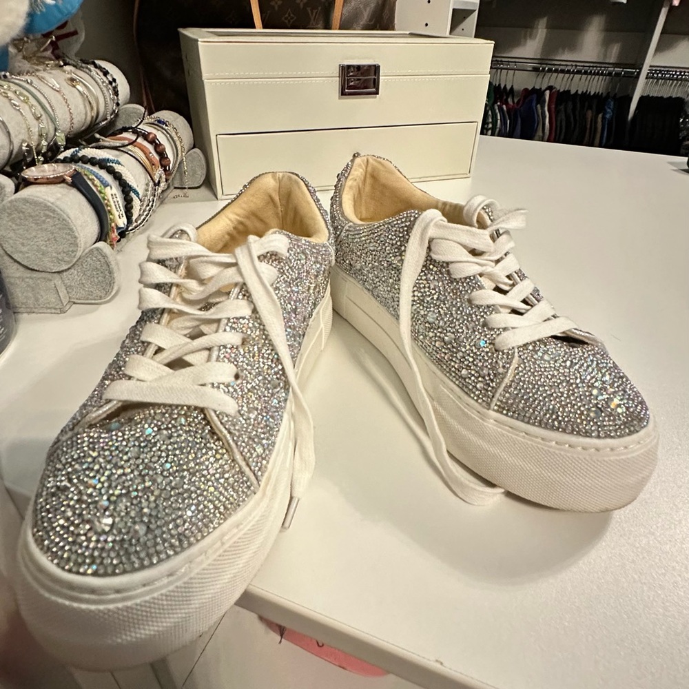 Worn once rhinestone BJ sneakers